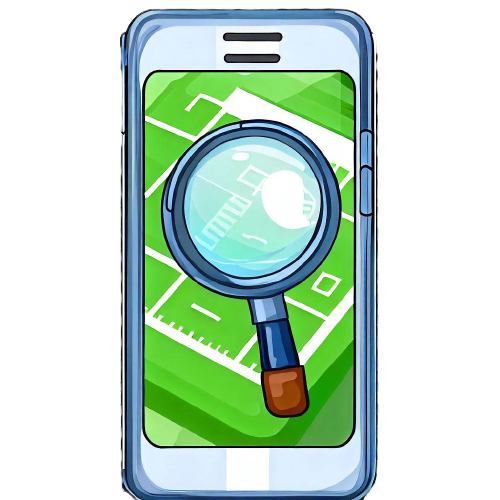 Une loupe placée sur un téléphone