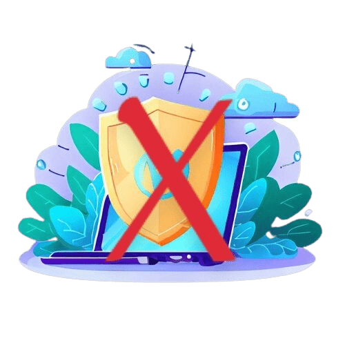Un logo VPN barré